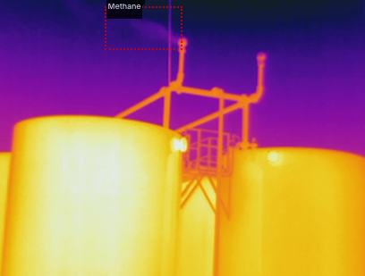 A photo of Methane Monitoring service with added annotations.