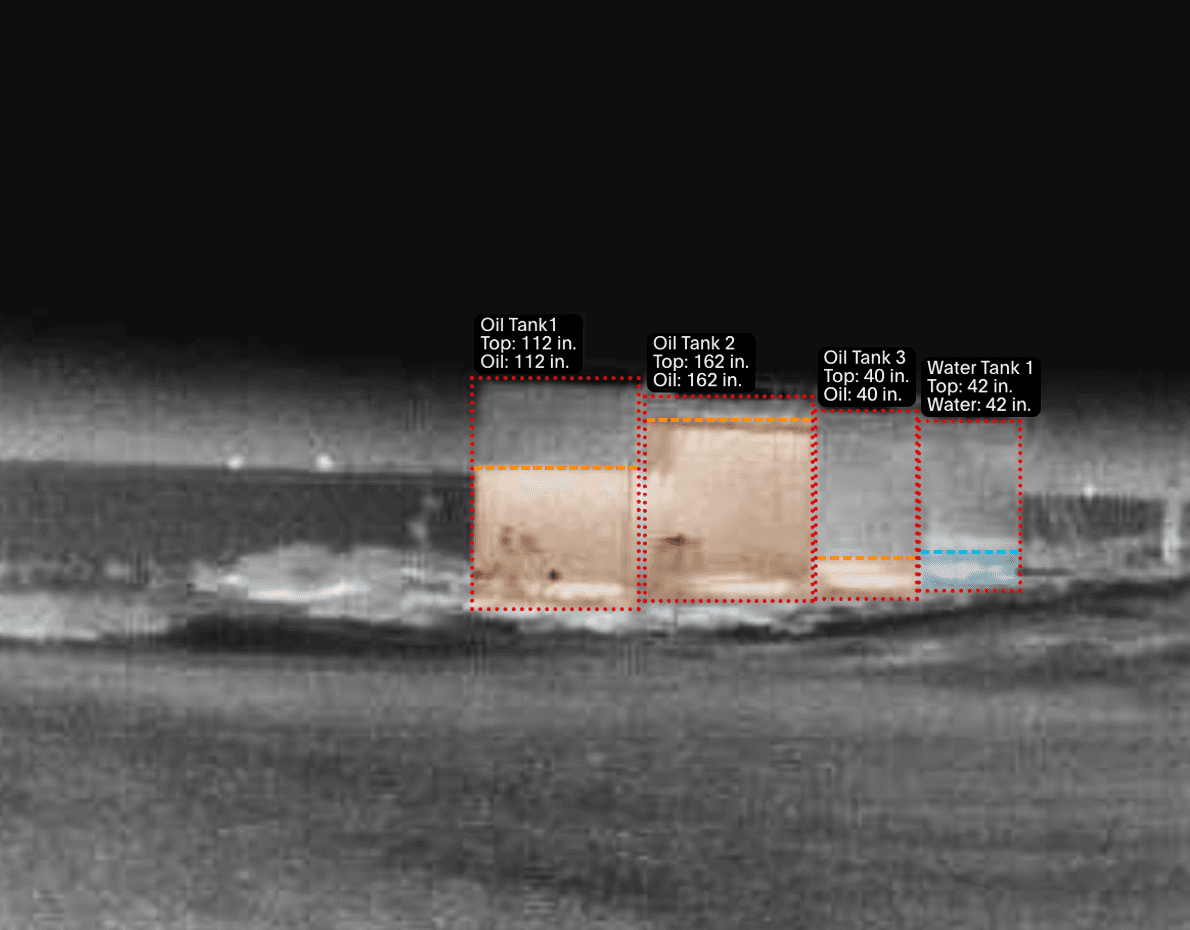 A photo of Tank Monitoring service with added annotations.